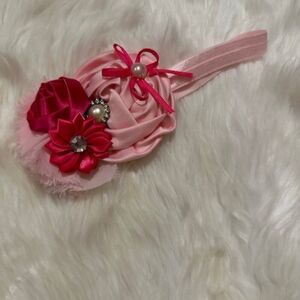 Pink OTT 5" Deluxe Flower on FOE Headband  7556  Handmade NWT Boutique